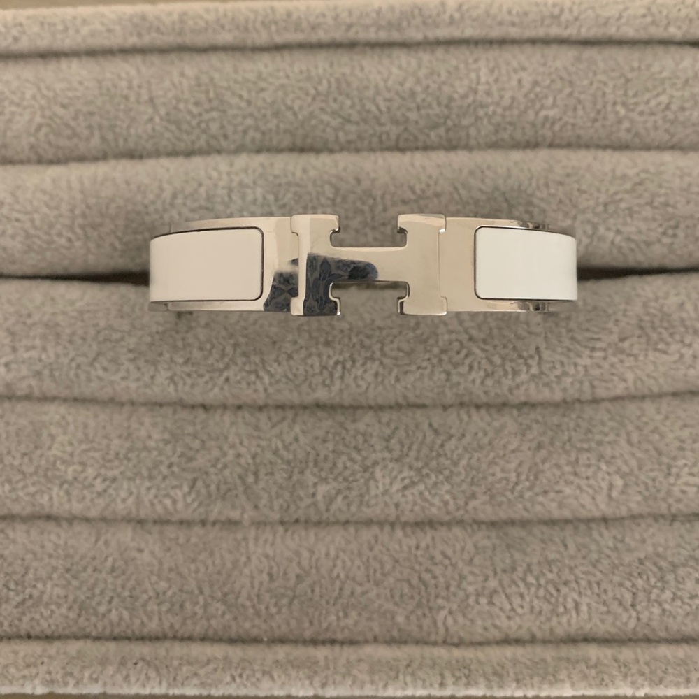 White & silver Hermès inspired bracelets